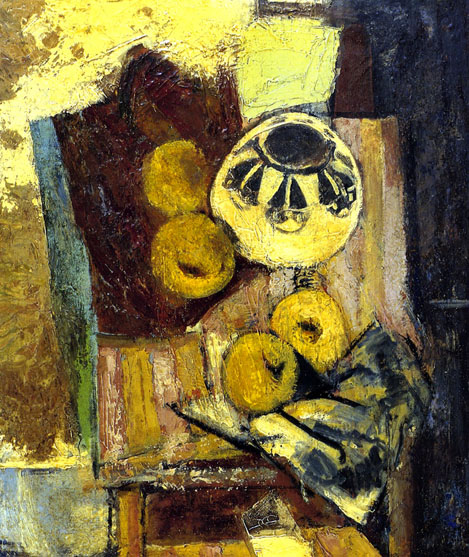 Cubist Still Life with Ceramic Bowl and Apples: ca 1927-29