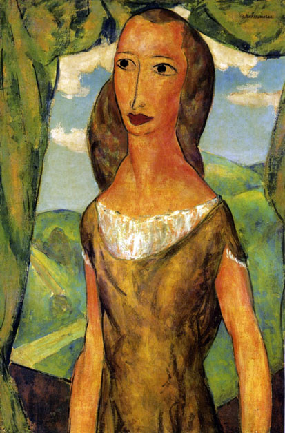 Girl with Landscape: ca 1924
