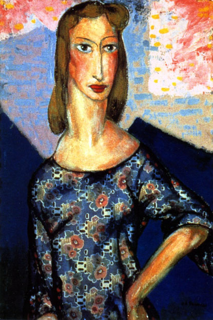 Portrait of a Girl in a Flowered Dress: ca 1924
