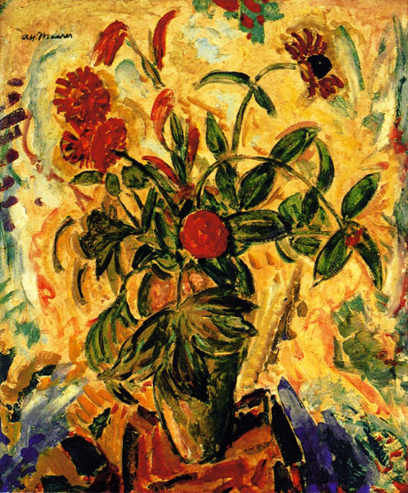 Still Life with Red Flowers: ca 1926