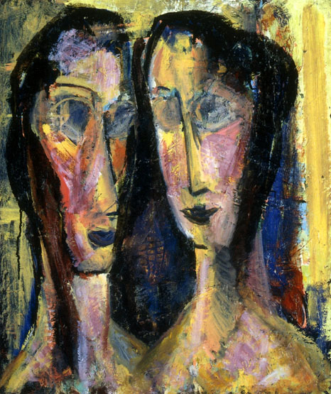 Two Heads with Yellow Background: 1928-29
