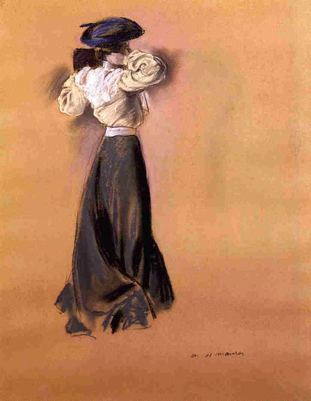Woman in a Blue Hat: ca 1900