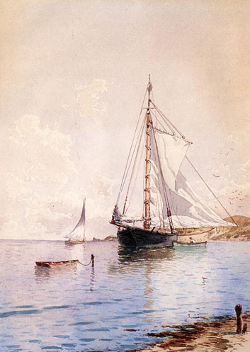 Drying the Main at Anchor: Date Unknown