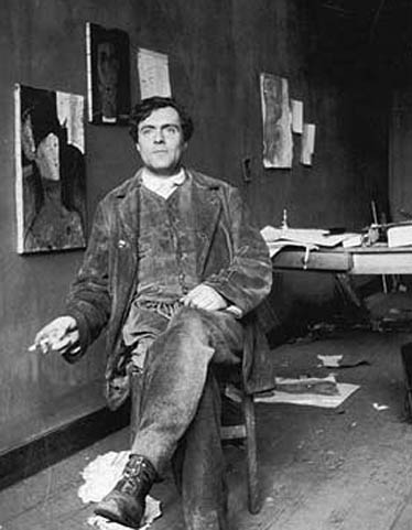 Amedeo Clemente Modigliani in his Studio