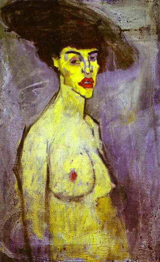 Female Nude with Hat: ca 1908