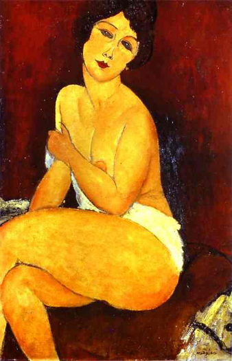 Seated Nude on Divan: 1917