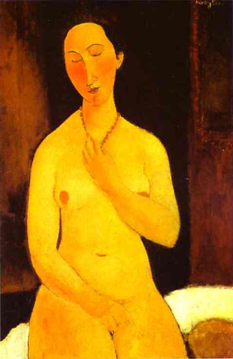 Seated Nude with Necklace: 1917