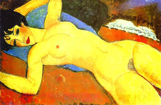Sleeping Nude with Arms Open (Red Nude): 1917