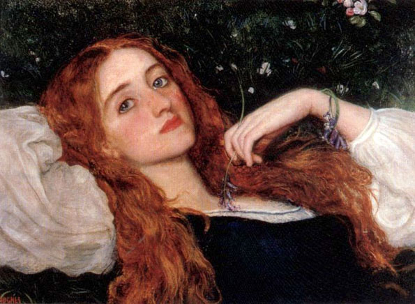 Tribute to Arthur Hughes - a Pre-Raphaelite Artist - In_the_Grass_second_version_ca_1864_65