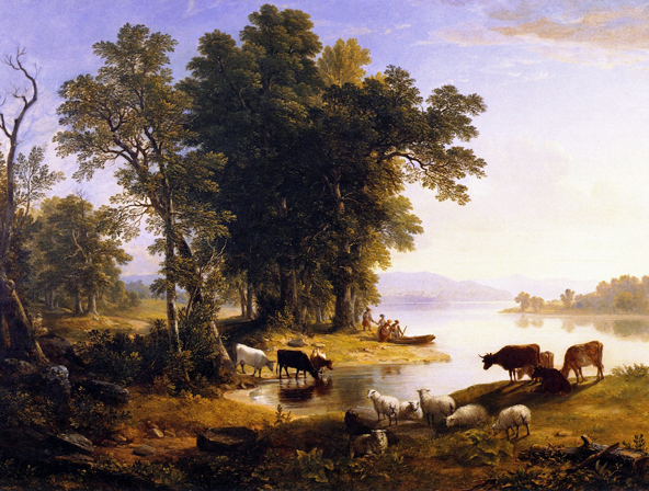 Hudson River Looking toward the Catskills: 1847