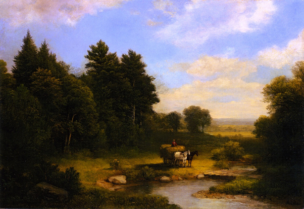 Rural Landscape with Hay Wagon: ca 1860