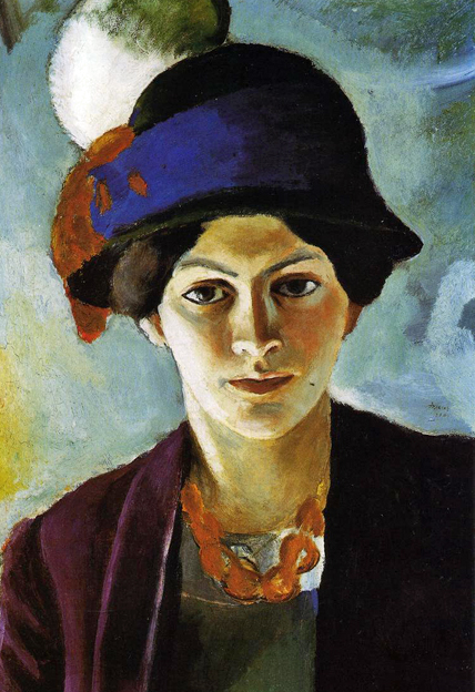 Portrait of the Artist's Wife with Hat: 1909