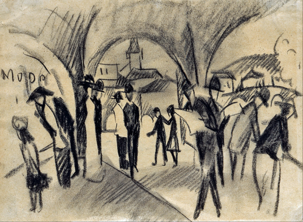 Scene: Under the Arcades in Thun, 1913