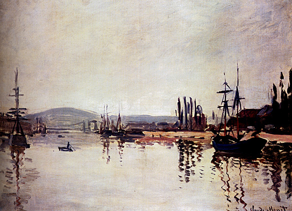 Ships Riding On Seine At Rouen By Claude Monet Painting Paint By Numbers Kit DIY 