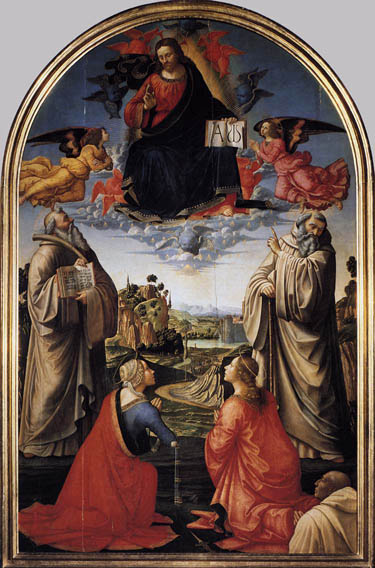 Christ in Heaven with Four Saints and a Donor: ca 1492