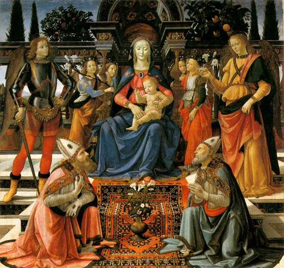 Madonna and Child Enthroned with Saints: ca 1483