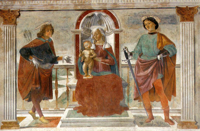 Madonna and Child with Saint Sebastian and Saint Julian: ca 1473