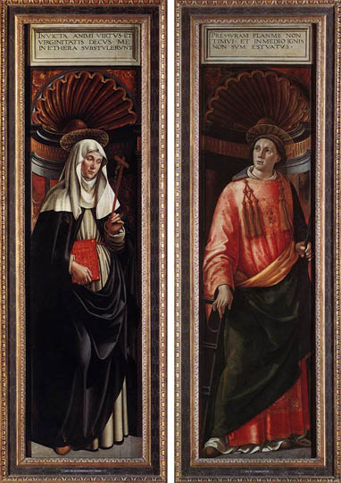 Saint Catherine of Siena and Saint Lawrence: 1490-98
