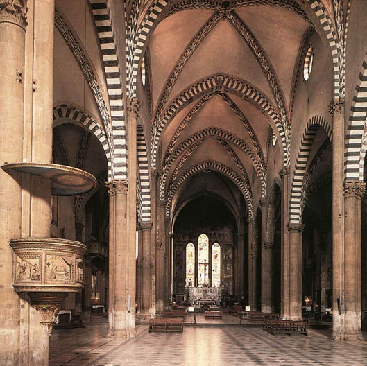 View along the Nave to the Tornabuoni Chapel