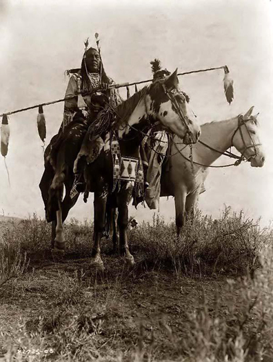 Crow Warriors on Horseback: 1908