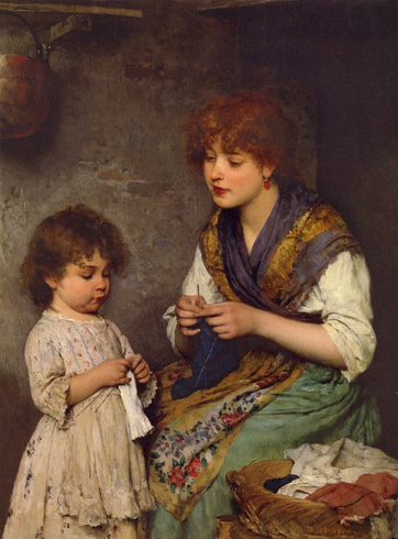 The Knitting Lesson: Date Unknown
