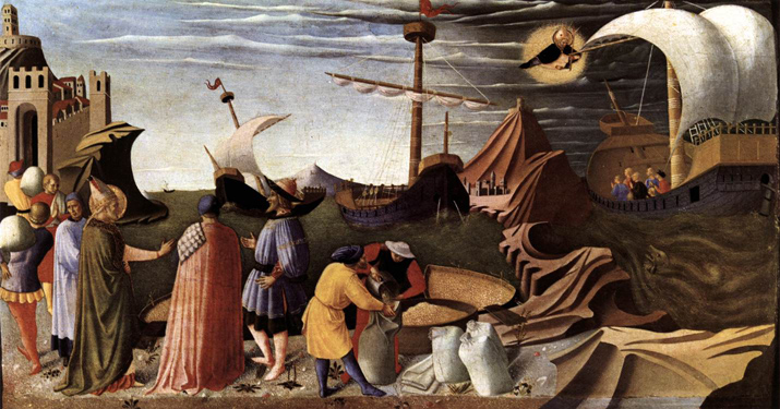 The Story of Saint Nicholas - Saint Nicholas Saves the Ship: ca 1437