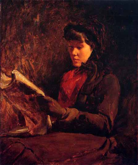 Girl Reading: ca 1876