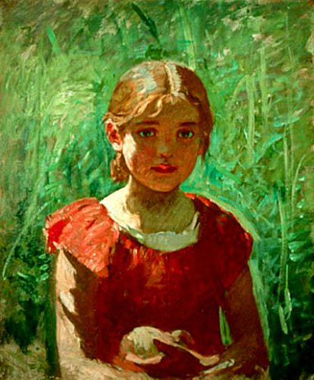 Little Girl in Red Dress: 1890