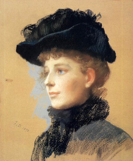 Portrait of a Woman with Black Hat: 1890