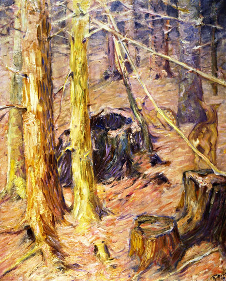 Forest Interior with Deer: 1909