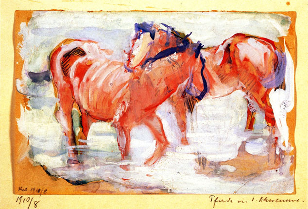 Horses at Watering Place: 1910