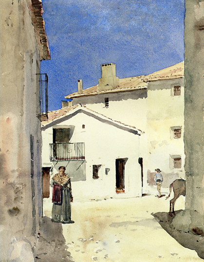 A Street in Denia, Spain: 1883
