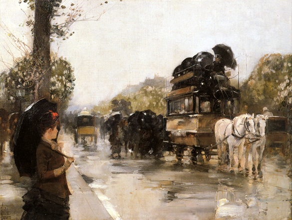 April Showers, Champs Elysees Paris: 1888