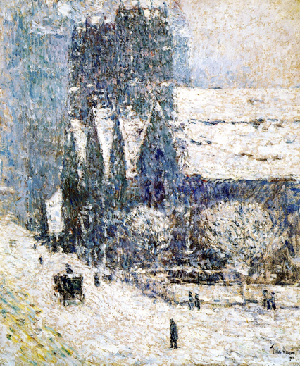 Calvary Church in the Snow: 1893