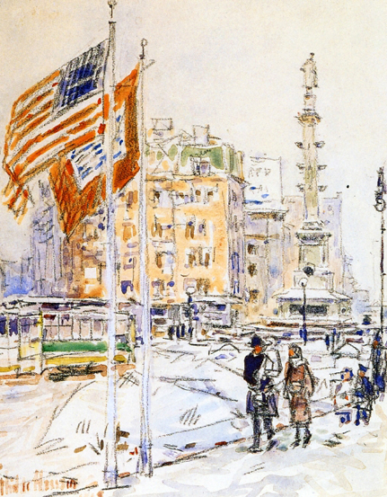 Flags, Columbus Circle: 1918