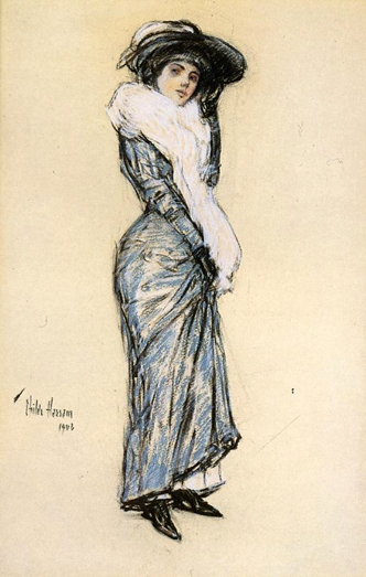 Portrait of a Lady in Blue Dress: 1906