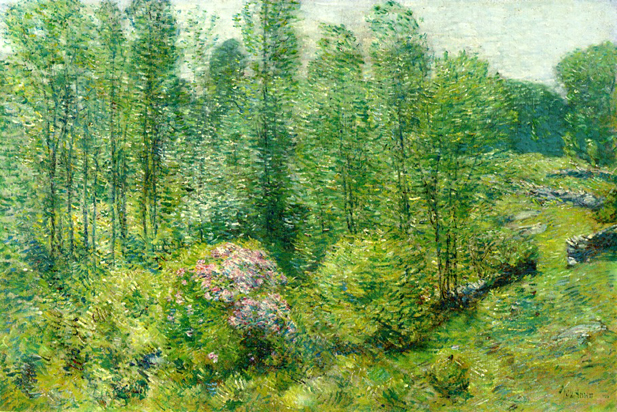 Spring Landscape with a Farmer and White Horse: 1906