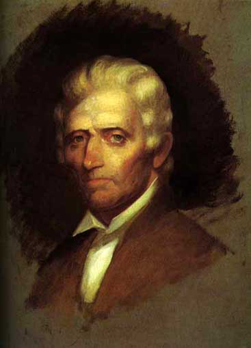 Unfinished Portrait of Daniel Boone by Chester Harding: 1820