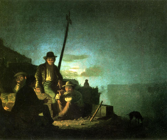 Watching the Cargo at Night (aka Raftsmen at Night): 1854