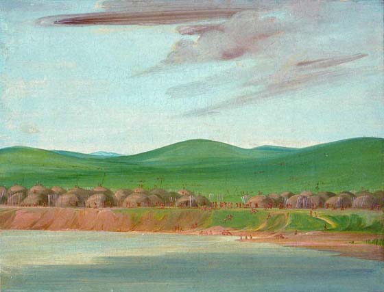 Arikara Village of Earth, Covered Lodges, 1600 Miles above Saint Louis: 1832