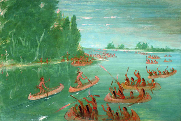 Canoe Race Near Sault Ste. Marie: 1836