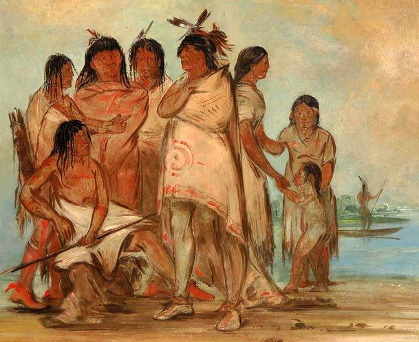 Du-cór-re-a, Chief of the Tribe, and His Family: 1830