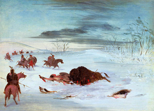 Dying Buffalo Bull in a Snowdrift: 1838