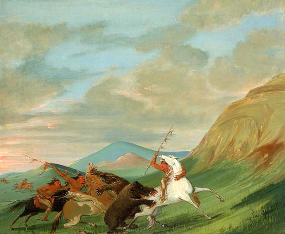 Grizzly Bears Attacking Indians on Horseback: 1832