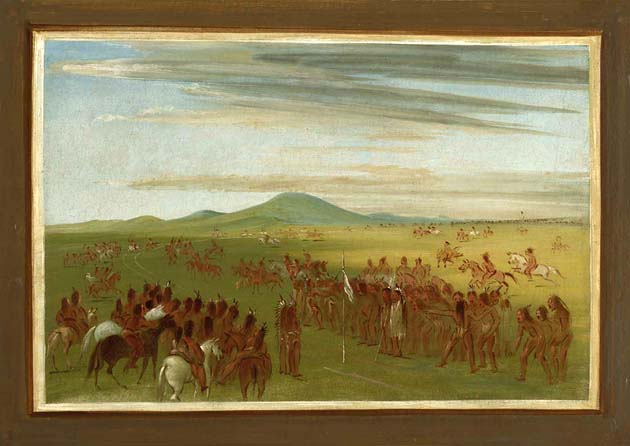 Horseracing on a Course Behind the Mandan Village: 1832
