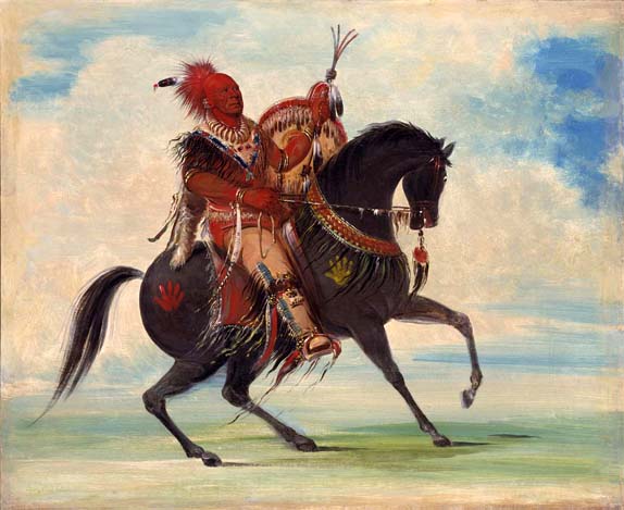 Kee-o-kuk, The Watchful Fox, Chief of the Tribe, on Horseback: 1835