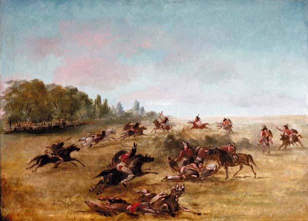 Mounted War Party Scouring a Thicket: 1847