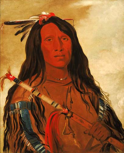 Né-hee-ó-ee-wóo-tis, Wolf on the Hill, Chief of the Tribe: 1832