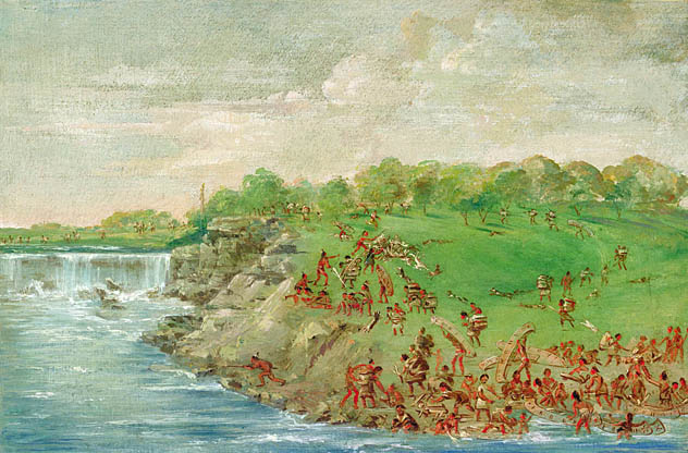 Ojibwa Portaging Around the Falls of Saint Anthony: 1835
