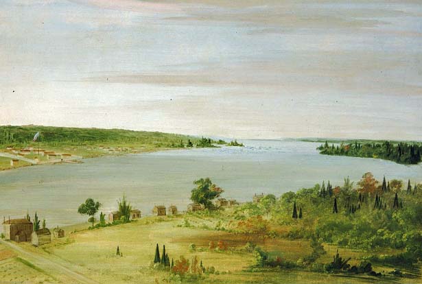 Sault Ste. Marie, Showing the United States Garrison in the Distance: 1836